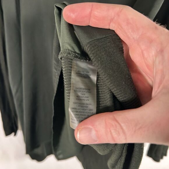 Soft Surroundings Blouse Women's 1X Green V-neck Long Sleeve Ribbed Back - Picture 7 of 9